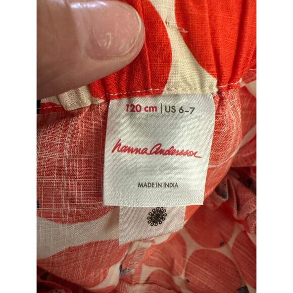 Hanna Andersson Girls Print Cross Back Cotton Poplin Tank Top & Bottom Size 6-7 - Picture 4 of 8